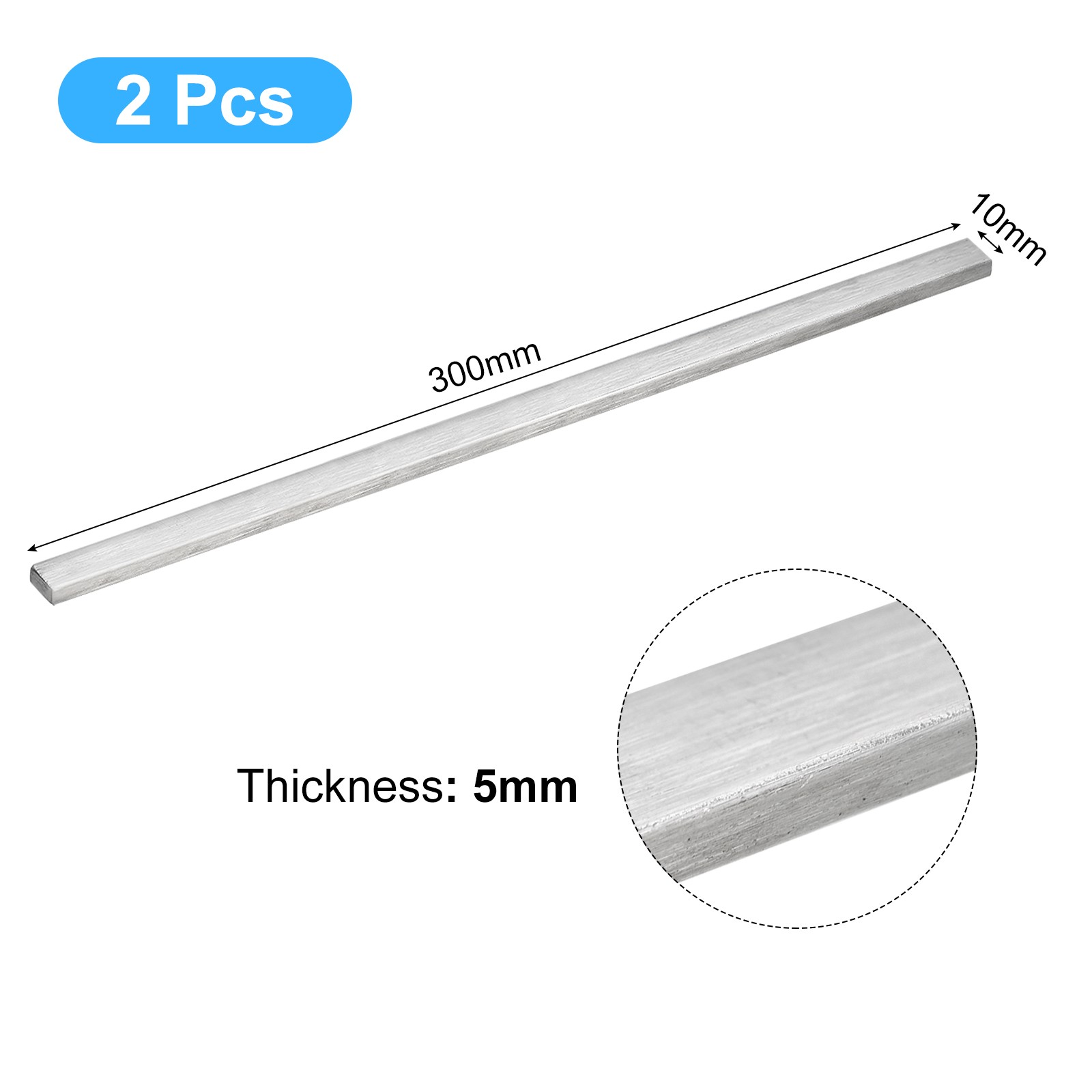 304 Stainless Steel Flat Bar, 3/16″ Thickness 3/8″ Width 11 3/4″ Length 2pcs