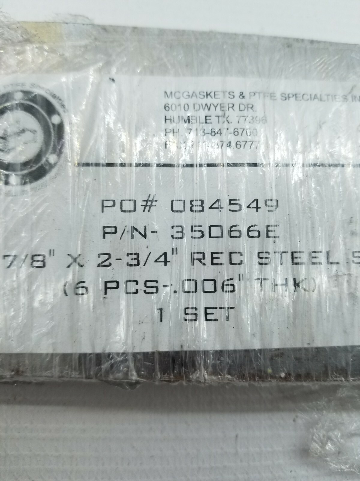 35066E 15-7/8″ X 2-3/4″ REC Steel Shim Stock. .006″ 72pc