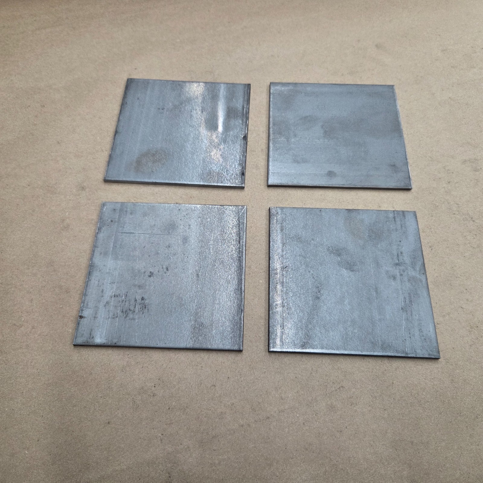 4″x4″1/8″ Thick Flat A36 Steel Plate Tube Cap Weld Test Practice Lot Of 4