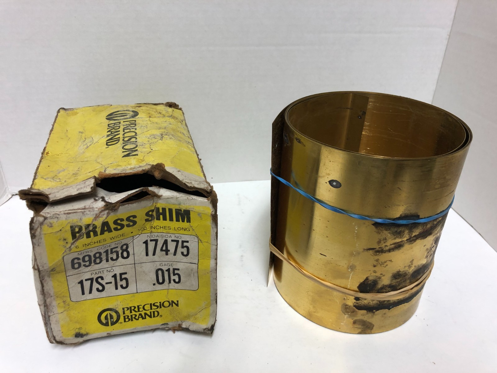 PRECISION BRAND BRASS SHIM 17475 PARTIAL ROLL 6” WIDE BY 84” LONG .015 GAGE