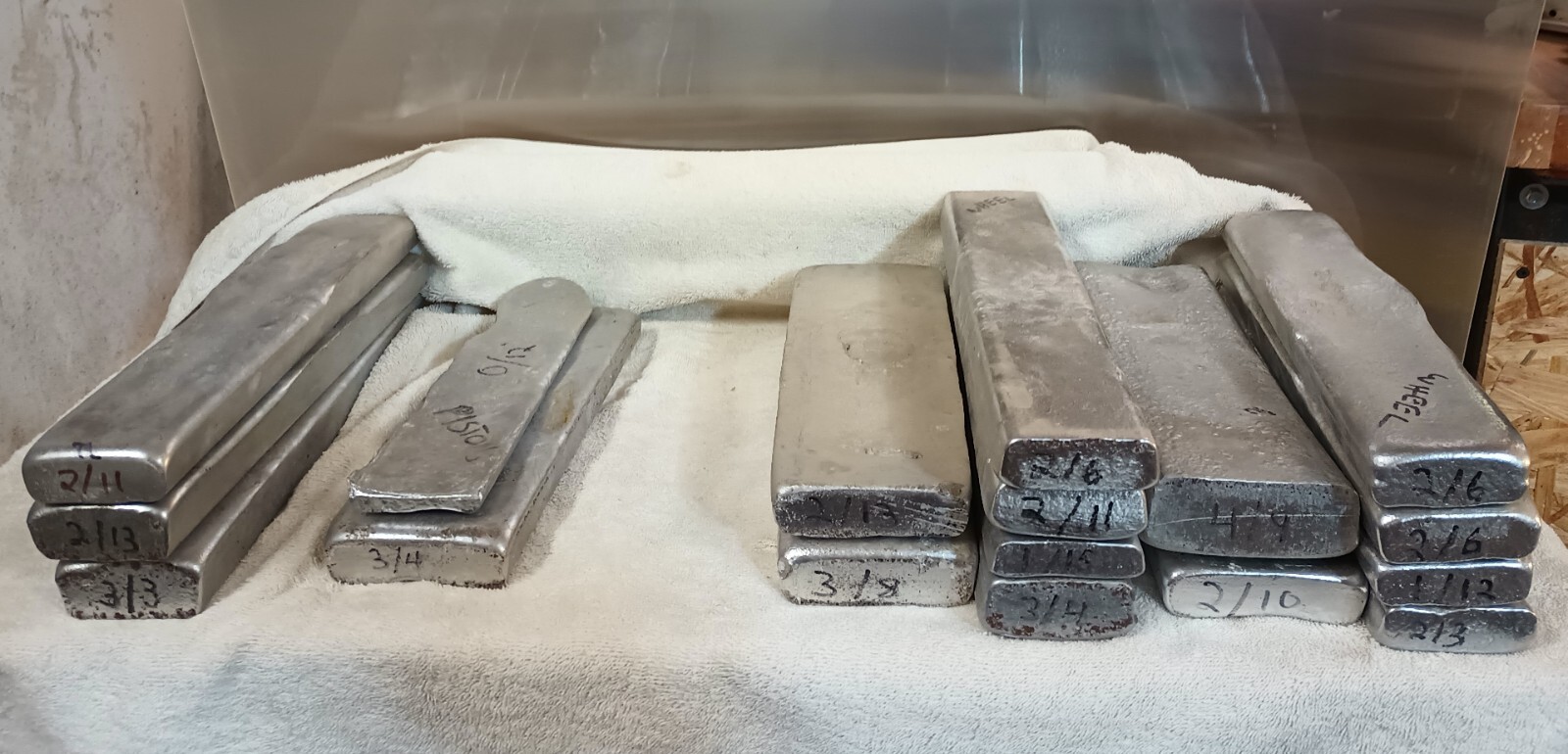 aluminum ingots for casting, 41 lb. 7 oz.