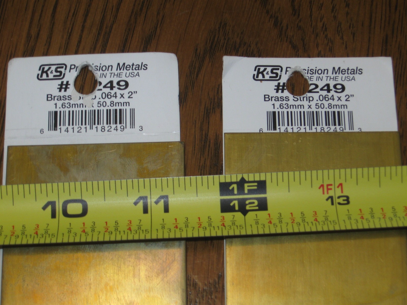 K&S .064″ Brass Strips 3/4″, 1″, 2″ wide x 12″ long – Mixed Lot of 7 pcs