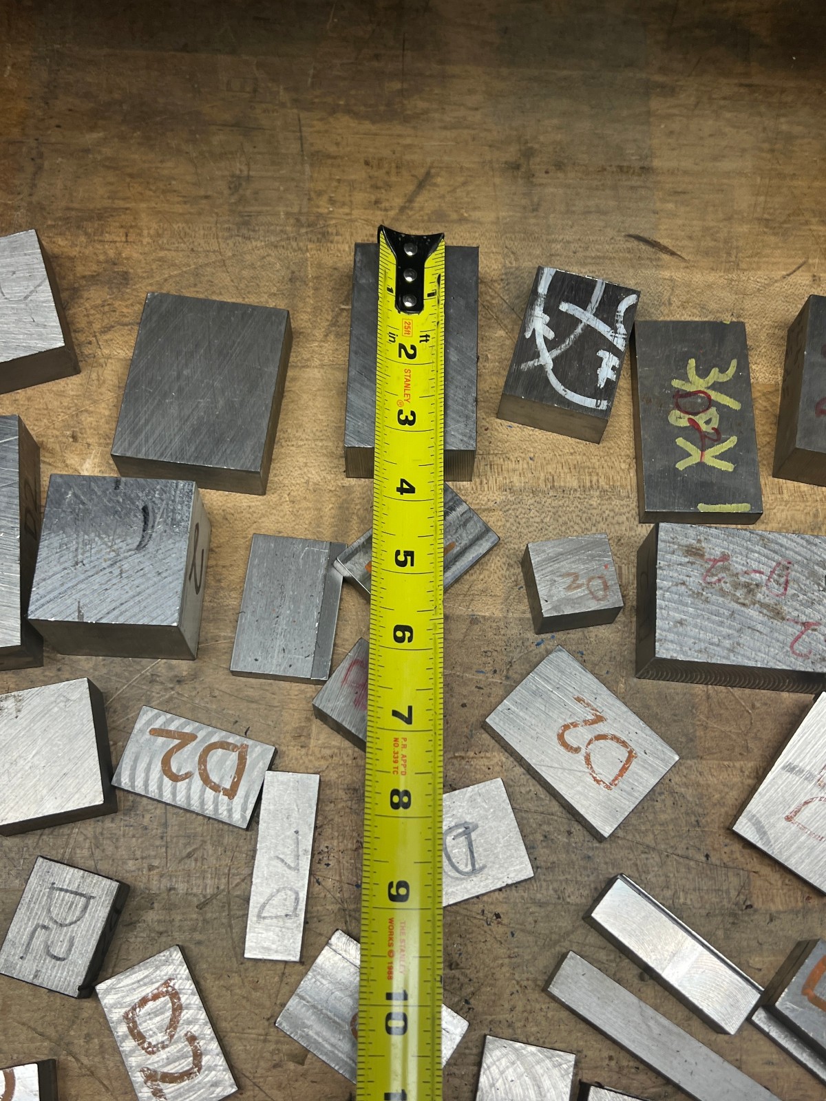 D2 Tool steel lot of cut offs flat bar used – 34 lbs various sizes