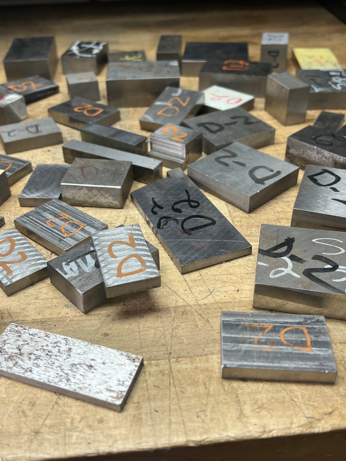 D2 Tool steel lot of cut offs flat bar used – 34 lbs various sizes