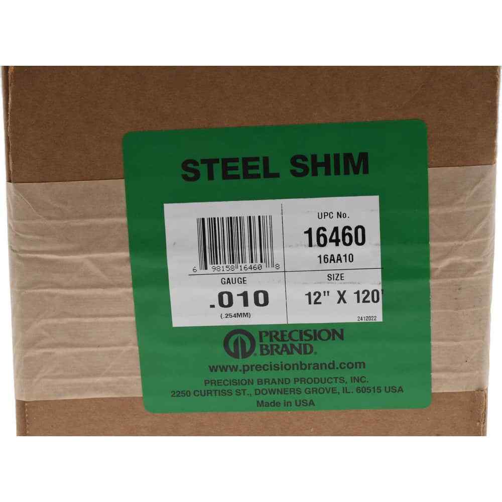 Made in USA 10′ Long x 12″ Wide x 0.01″ Thick, Roll Shim Stock Steel