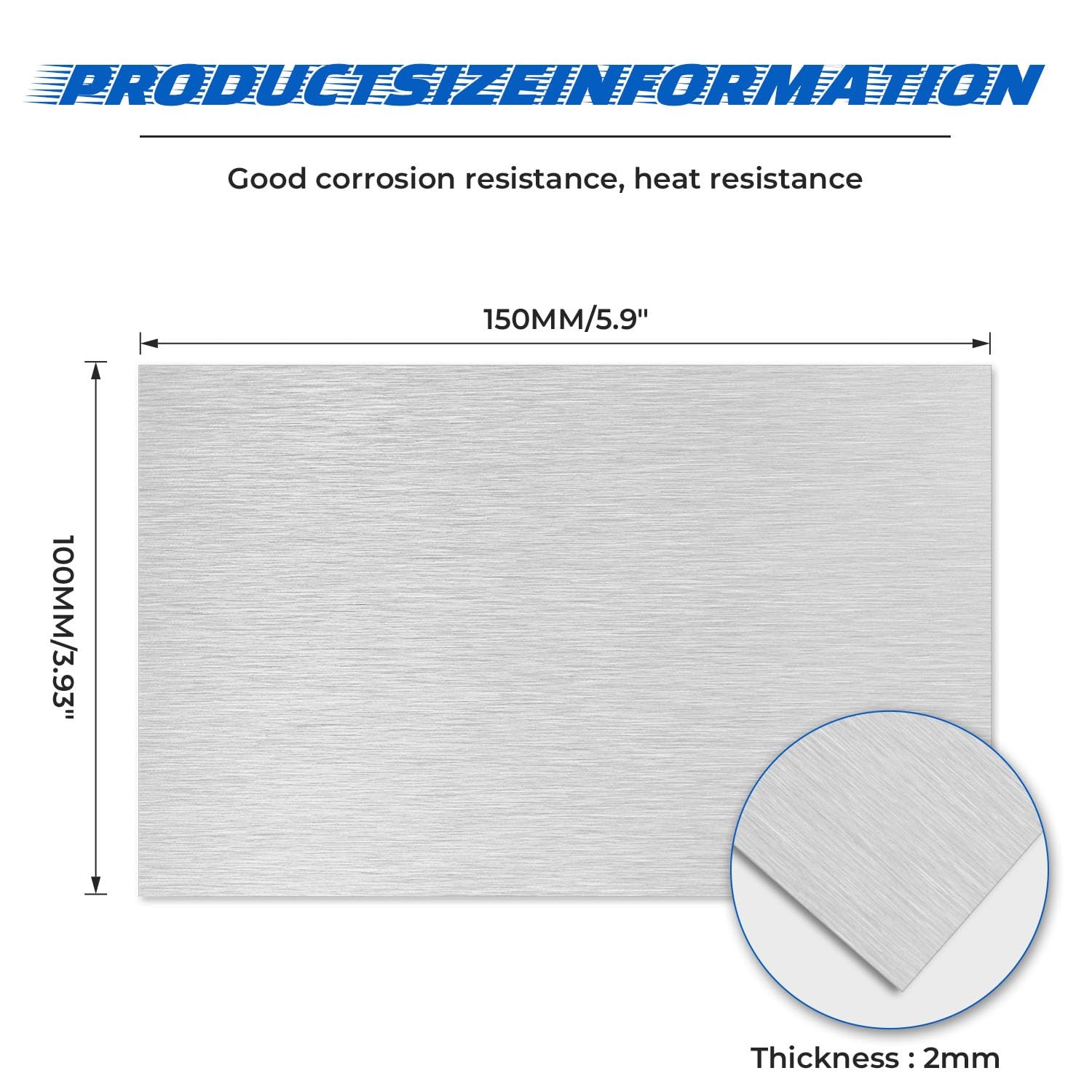 2 Pack 6061 T651 Aluminum Sheet 4″ x 6″ 14 Gauge 2mm T6 Metal Plate