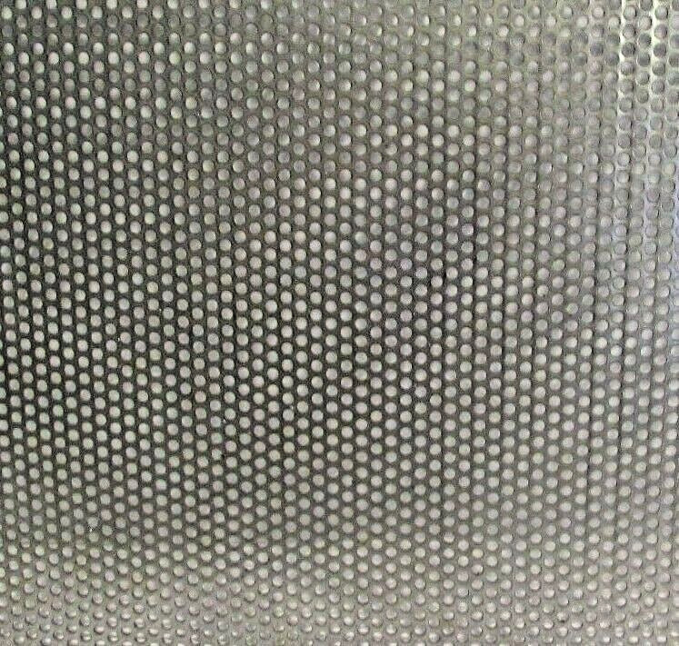 1/8″ HOLES ON 3/16″ CENTERS–20 GAUGE STAINLESS PERFORATED– 11″ x 10″