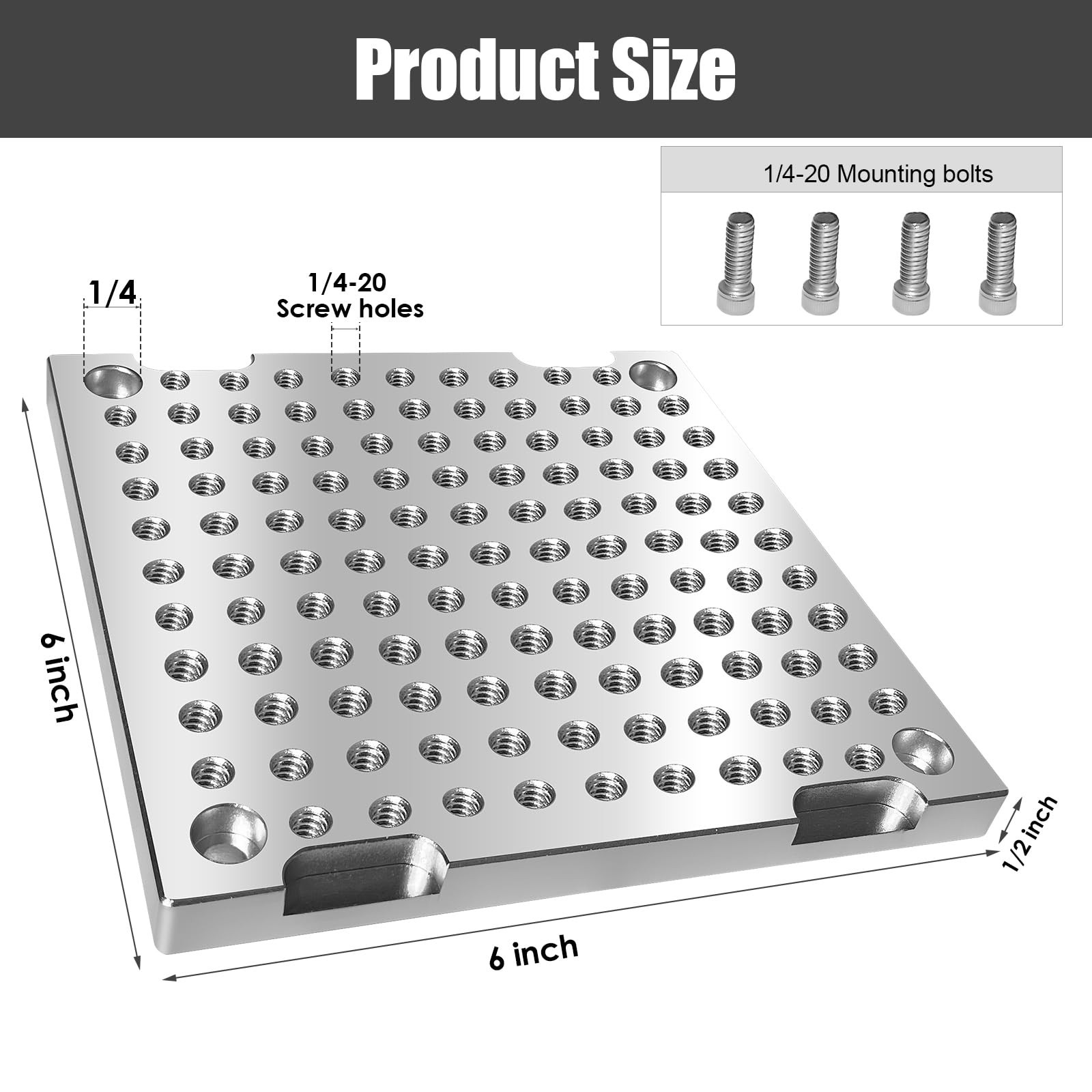 JMSMSH 6″ x 6″ x 1/2″ MIC 6 Aluminum Fixture Plate
