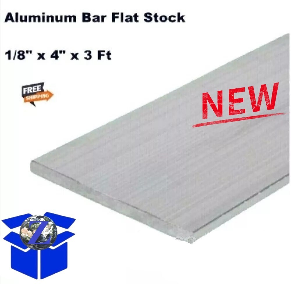 Aluminum Bar Flat Stock 1/8 Inch x 4 Inch x 3 Feet Unpolished Alloy 6061 36 Inch