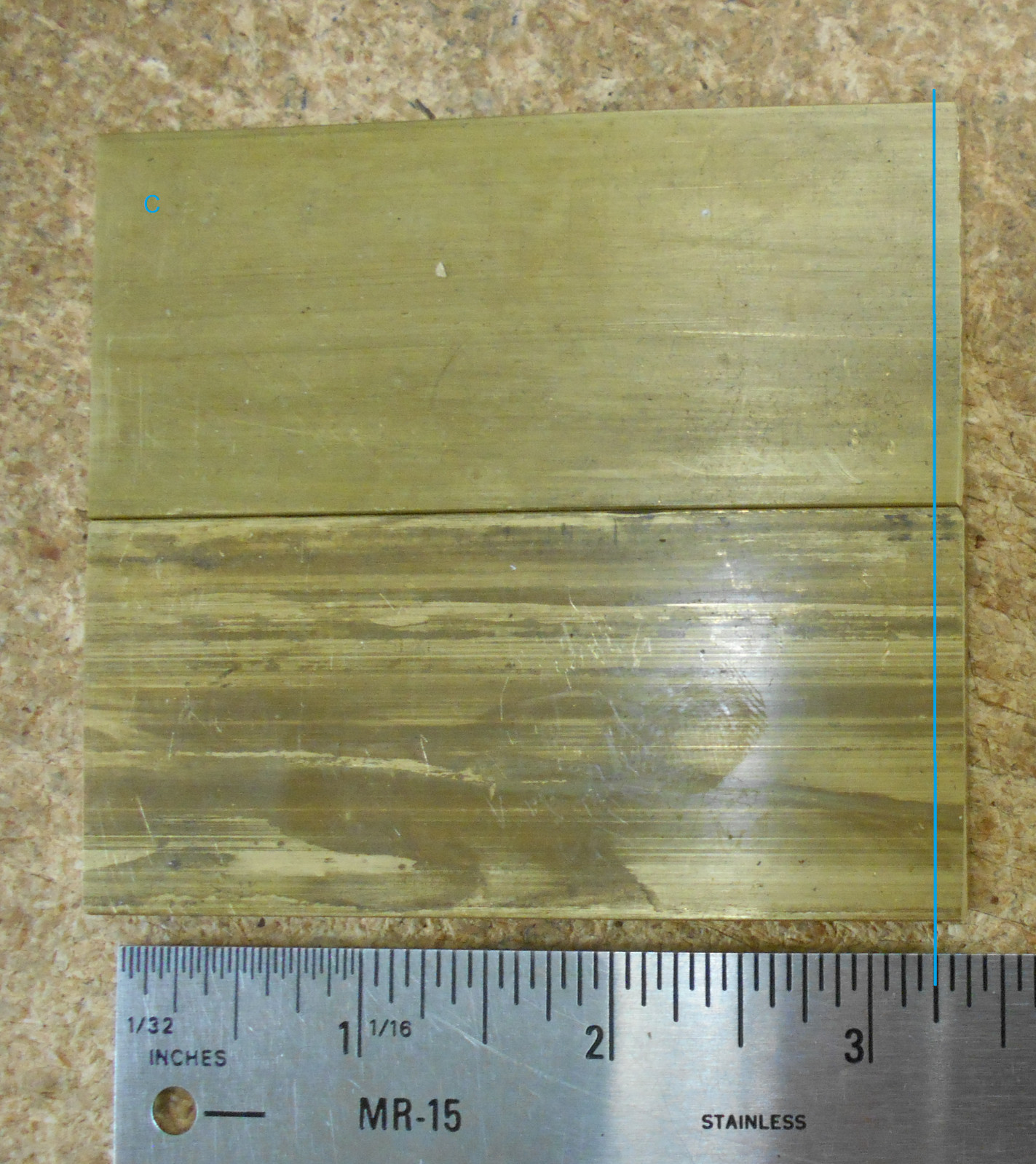(4) pieces 360 SOLID BRASS flat bar stock 5/16 x 1-1/2, L 3-1/4″ to 8″ – CUTOFFS