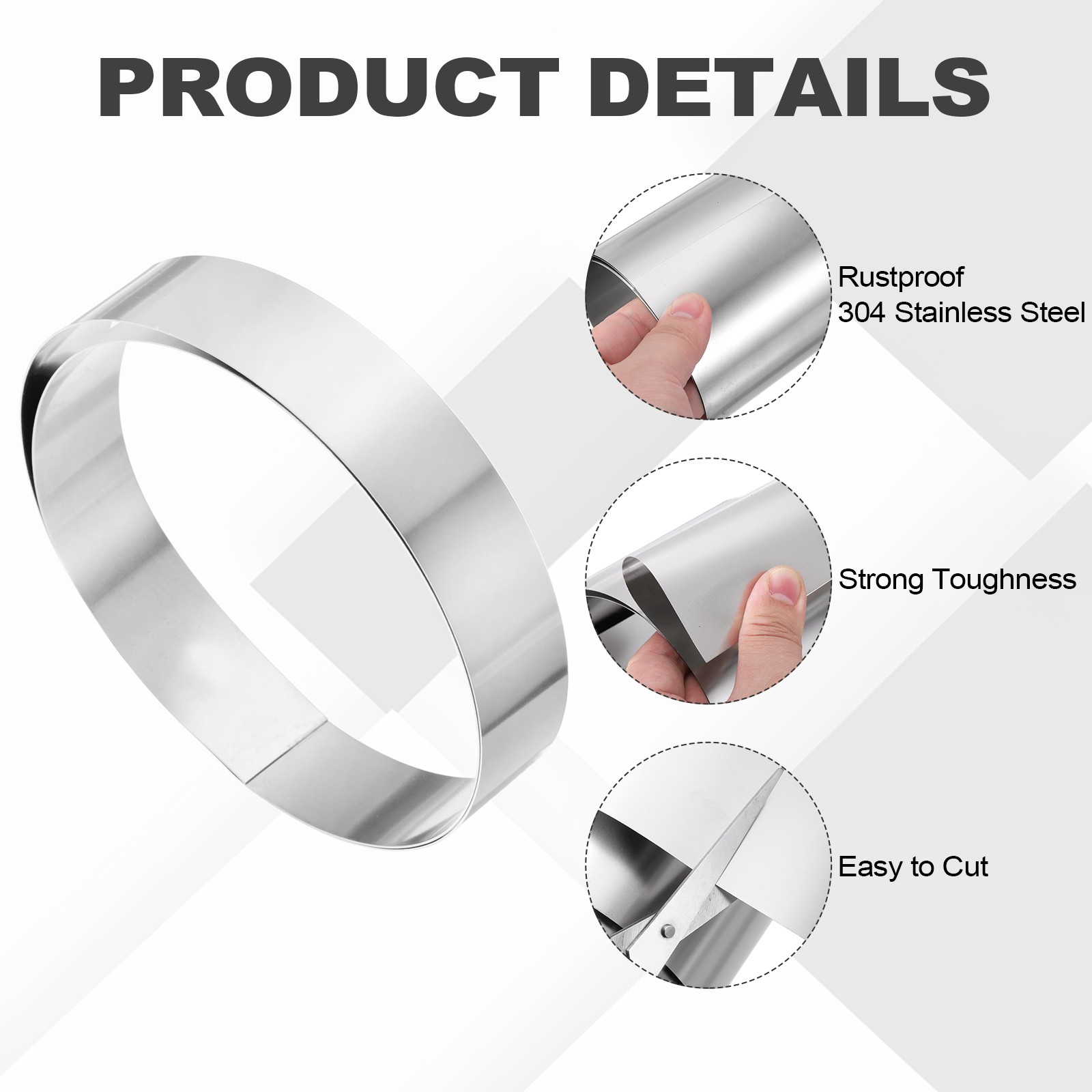 304 Stainless Steel Foil Roll 0.5mm x 30mm x 1m Metal Strip Sheet Silver Tone
