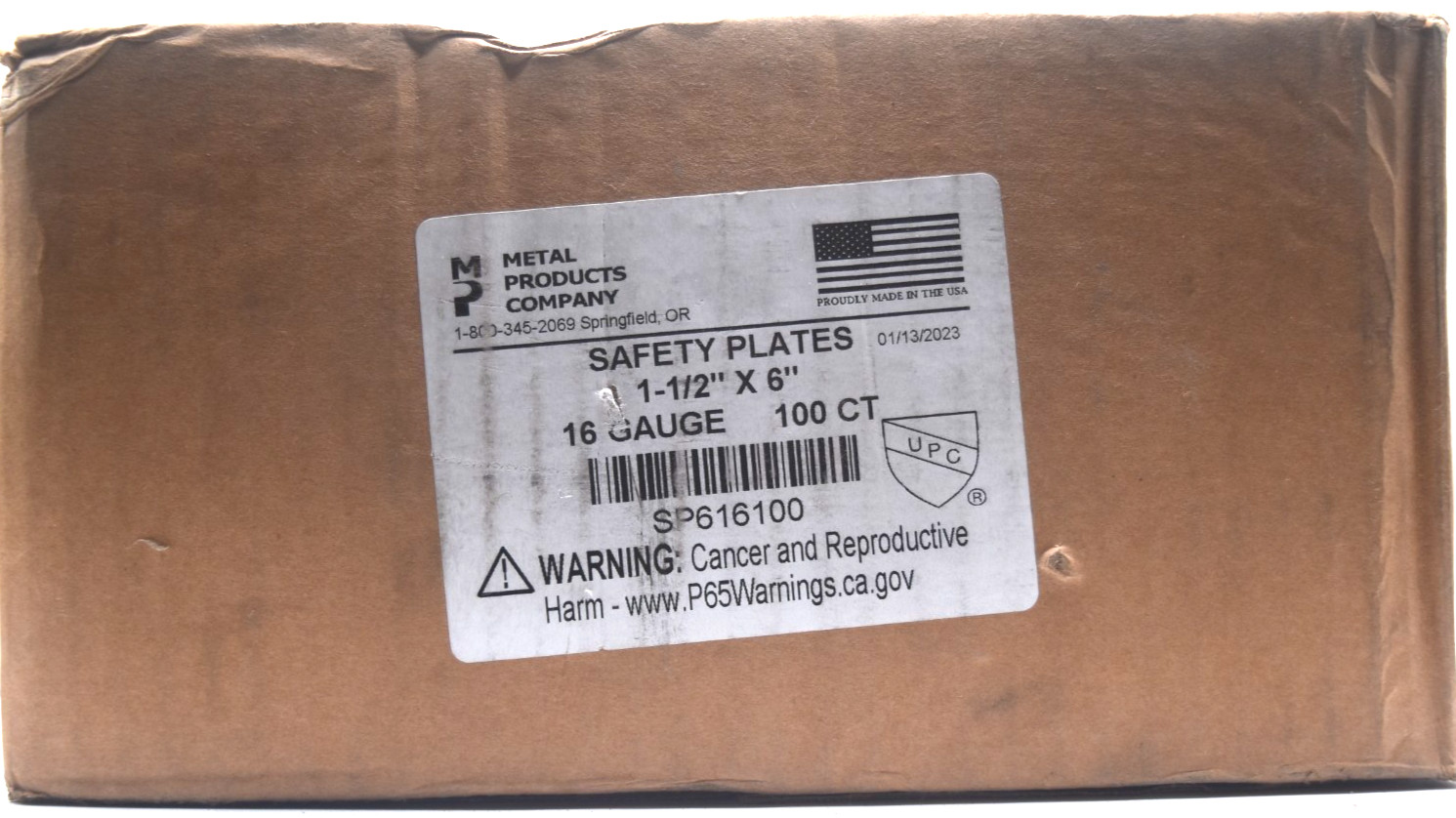 MP safety plates 1 1/2” x 6” 16 gauge residential commercial 100 count