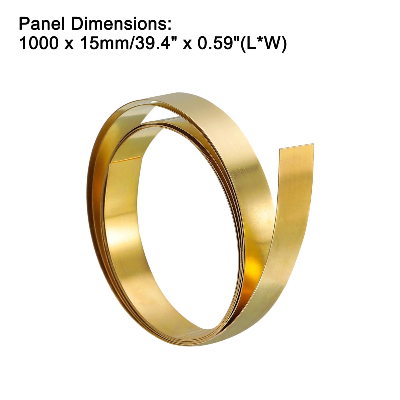 uxcell Brass Sheet Roll, Metal Foil Plate 1000mm x 15mm x 0.1mm