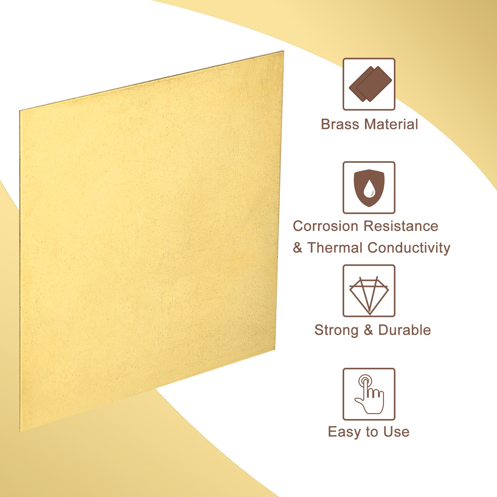 H62 Brass Sheet 4″ x 4″ Metal Sheets 0.08″ Thick Brass Plates for Industry