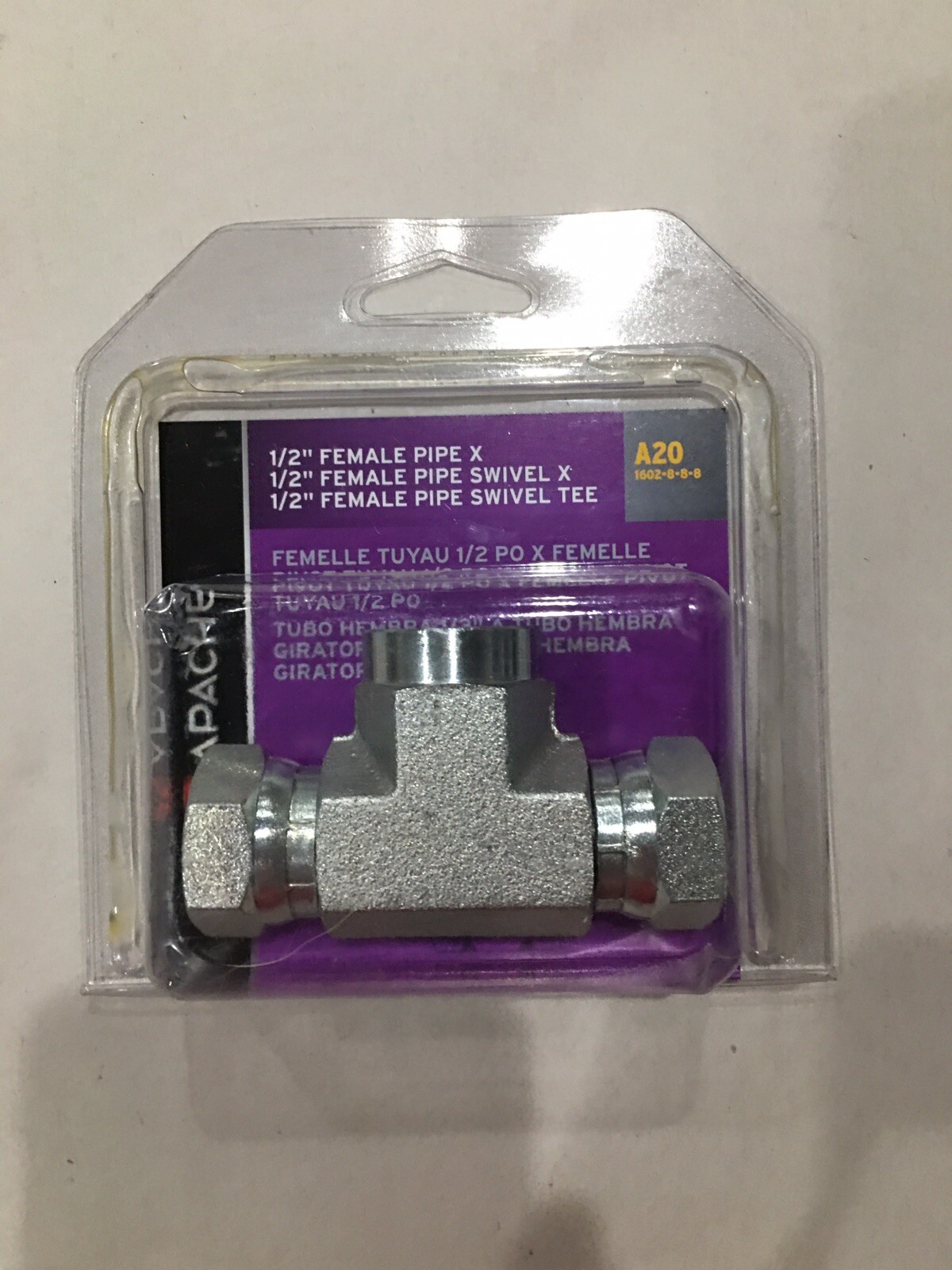 Universal Apache Steel T-Hydraulic Adapter 1/2 in. Dia. x 1/2 in. Dia. 1 pk
