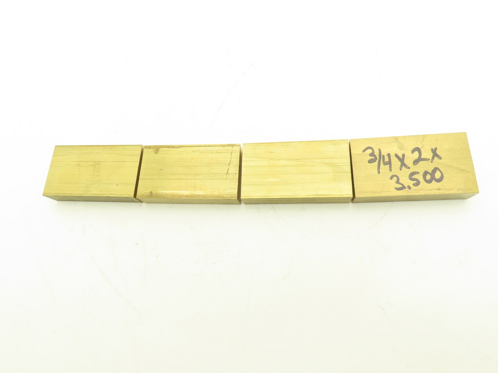 360 Yellow Brass Stock Rectangle Flat Bar 3/4″x 2″x 3-1/2″L Lot of 4pcs
