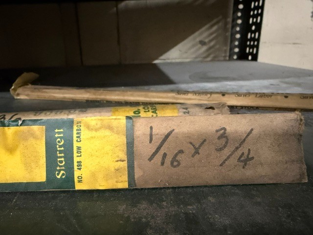 Starrett 1/16 x 3/4 x 24″ No. 498 Low Carbon Ground Flat Stock – Rust – Old