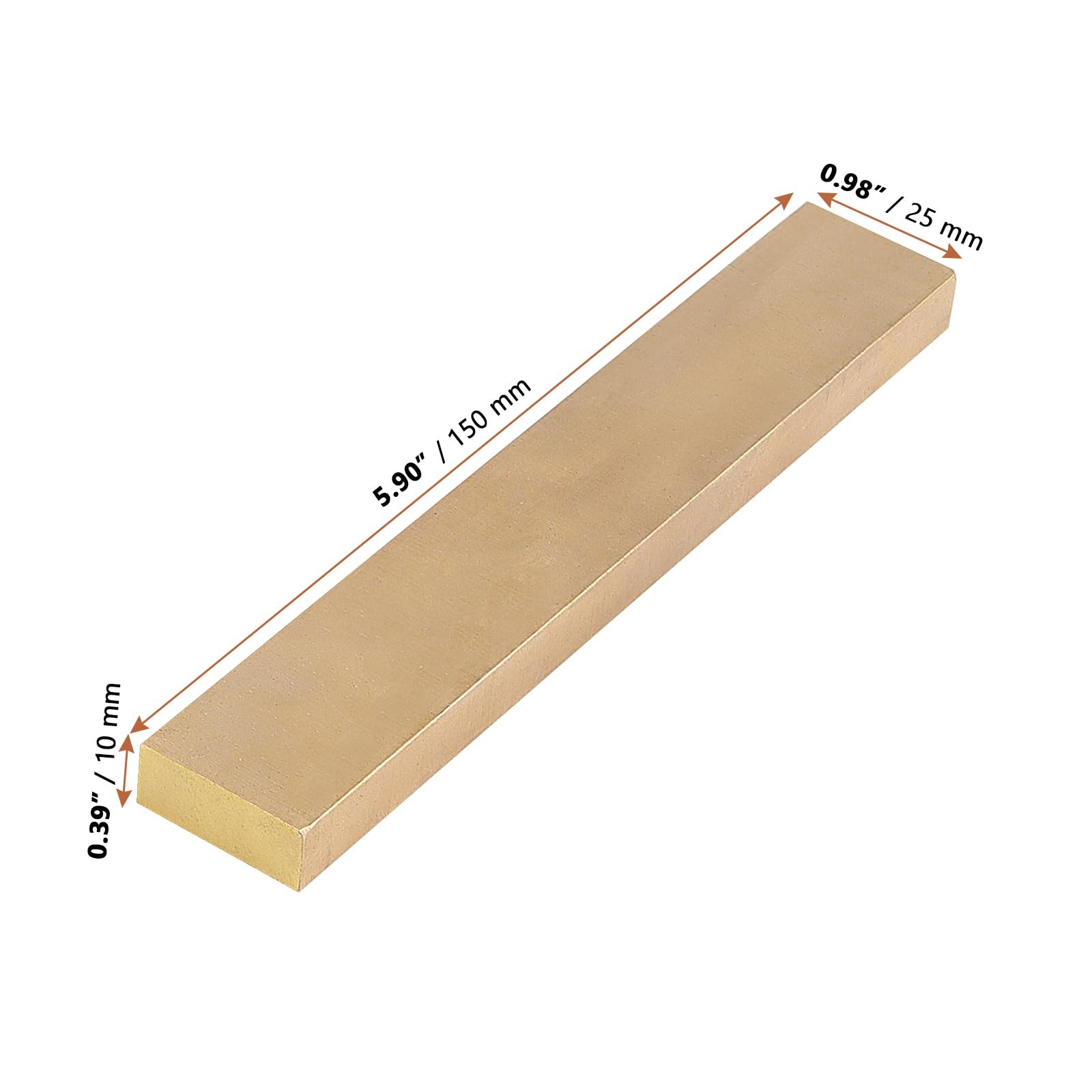 2 PCS 3/8x1x6 Inch Brass Flat Bar Stock Rectangular Long Solid Plate Mill