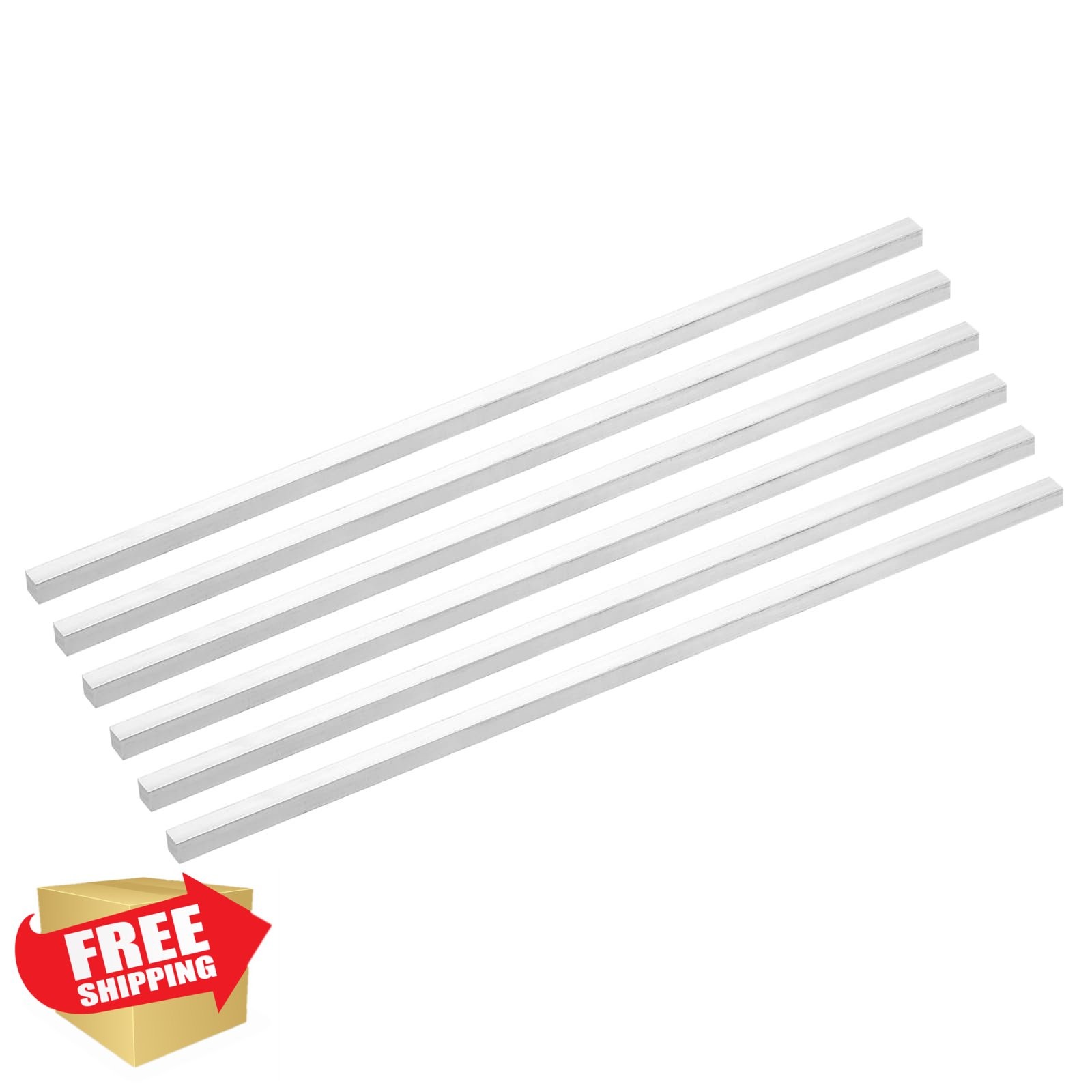 MECCANIXITY 6 Pcs Square Aluminum Flat Bar 15/64″x15/64″x13″