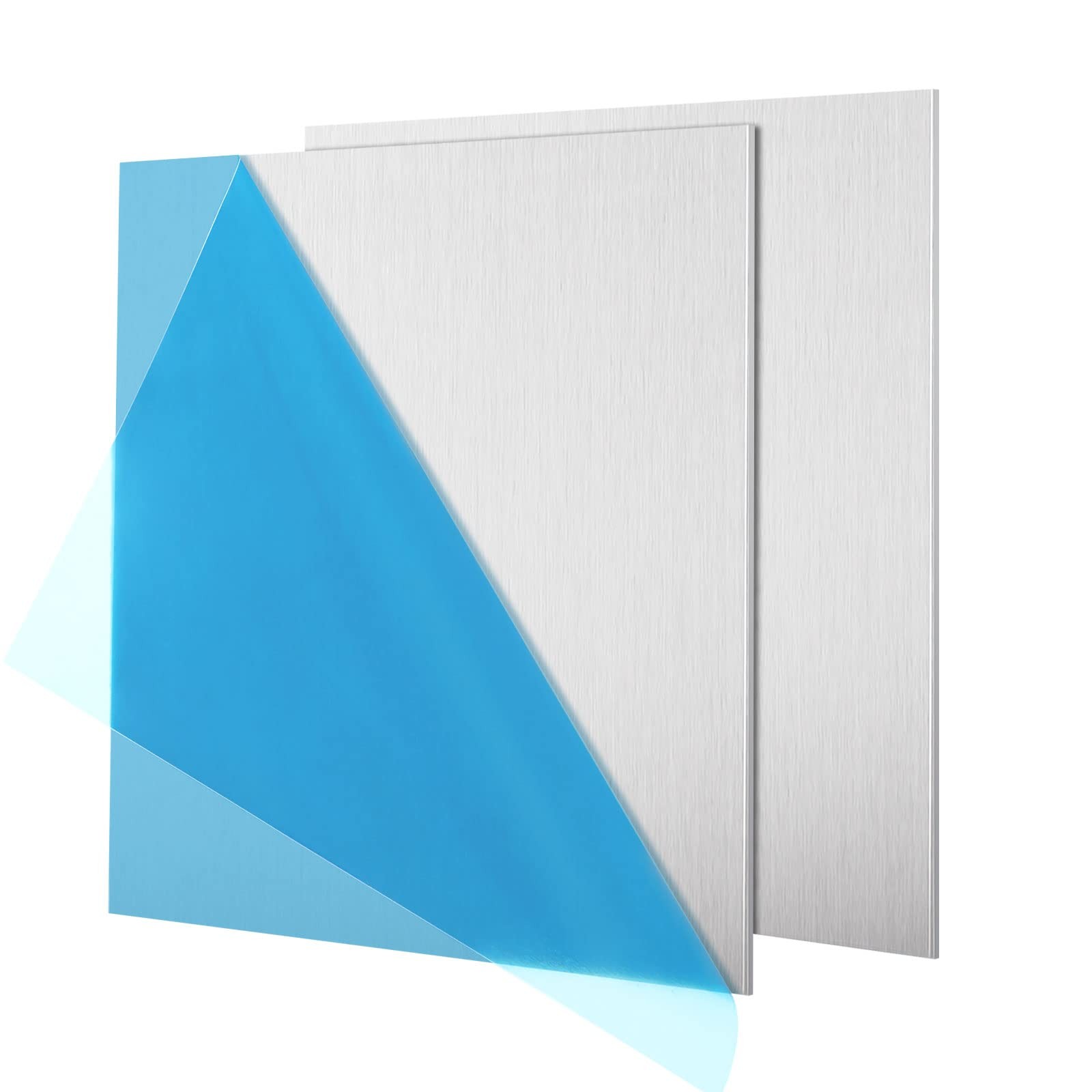 2 Pack 5052 H32 Aluminum Metal Sheet 12x12x1/16 Inch Flat Plate Protective Film