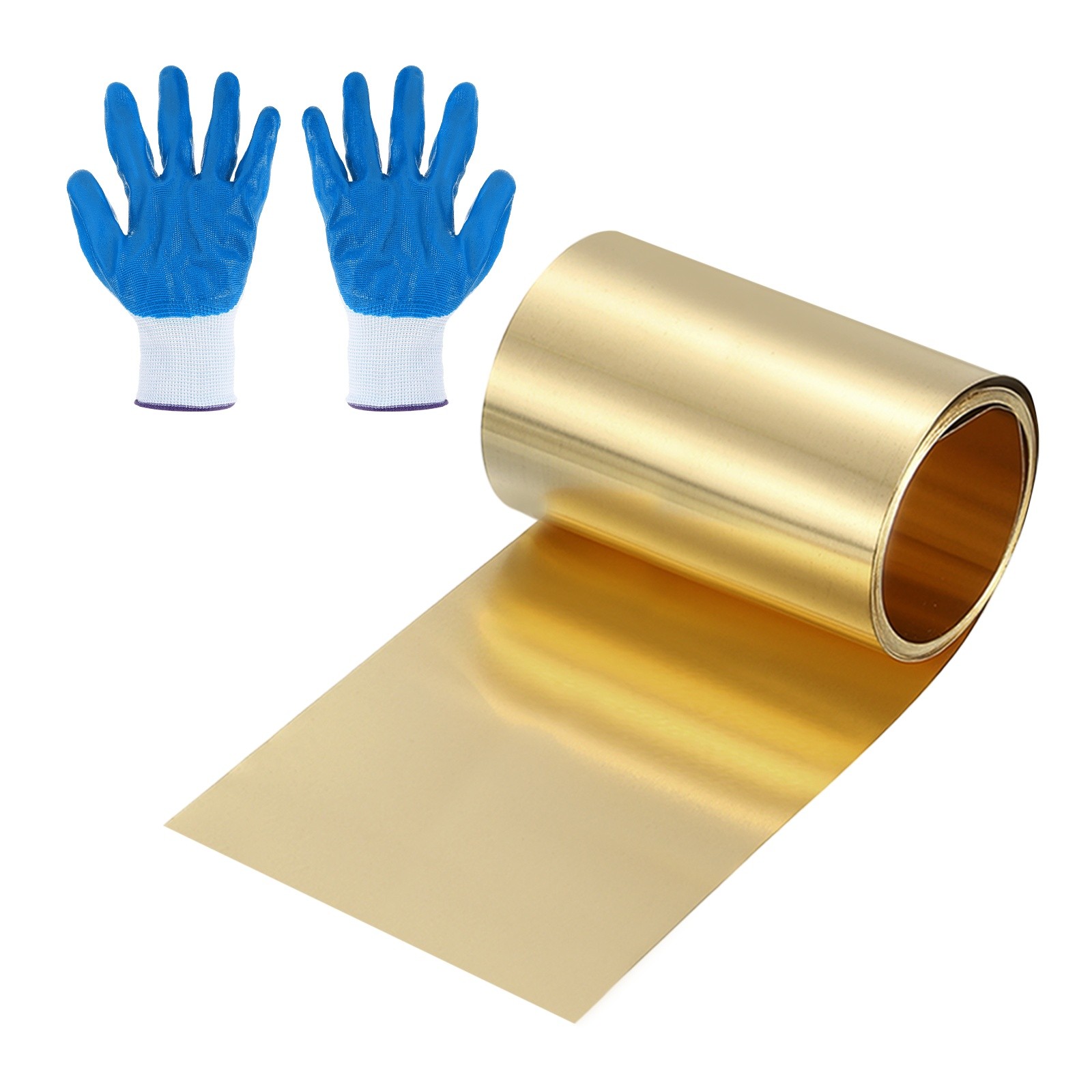 Brass Sheet Roll, 0.016 x 2.36 x 39.4 Inch H62 Thin Brass Foil Strip Plate Shim