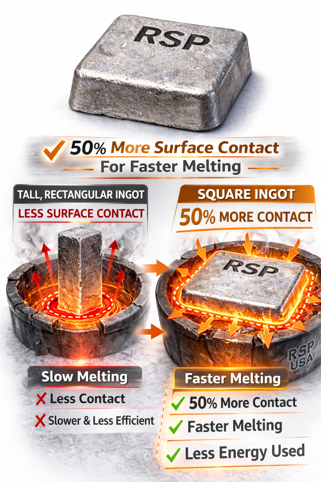Whole Tin Ingot 99.5+% Pure, 1/2 pound ingot