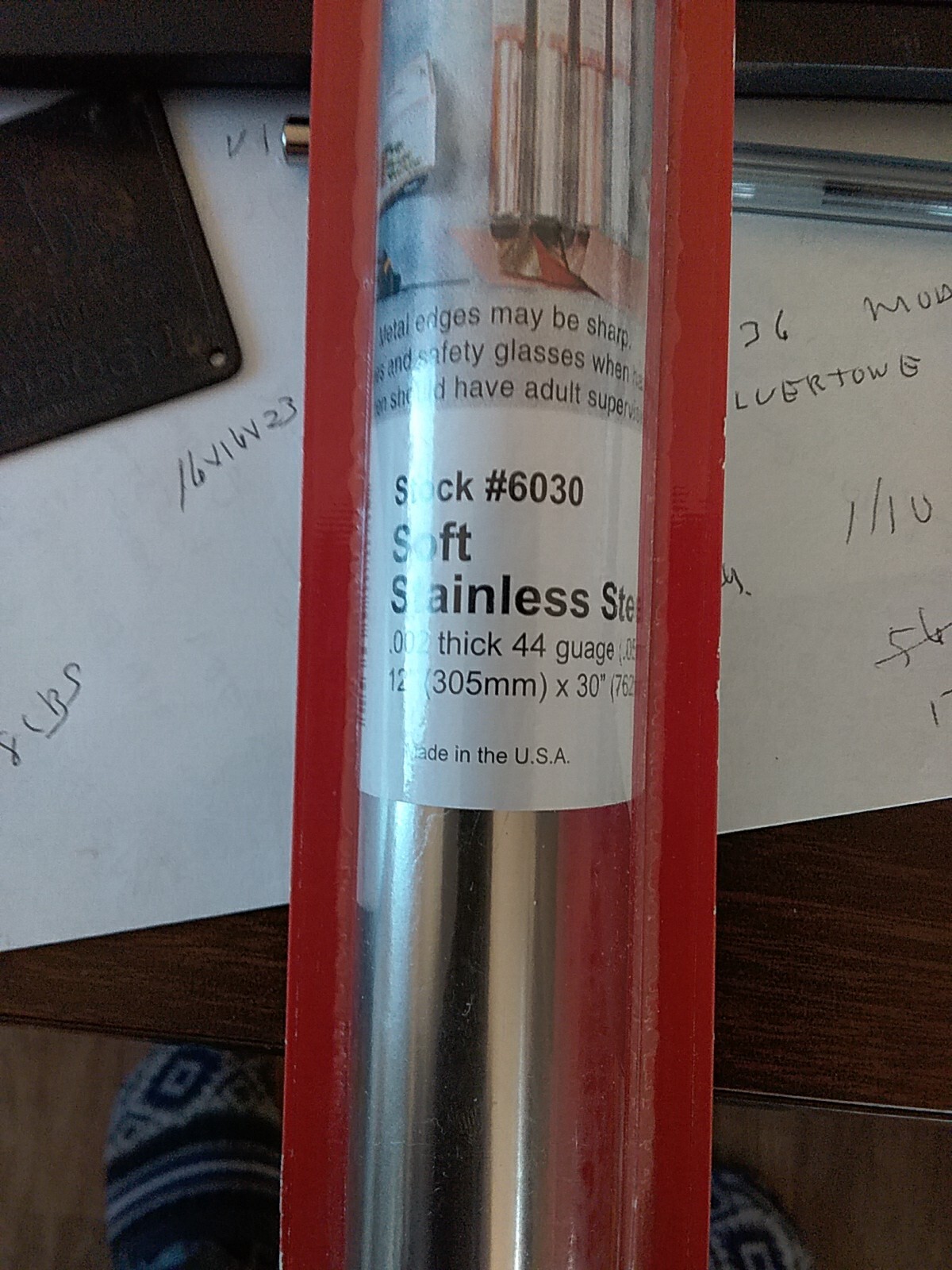 K S Stainless Steel Sheet #6030 .002 thick by 12 by 30 inches New