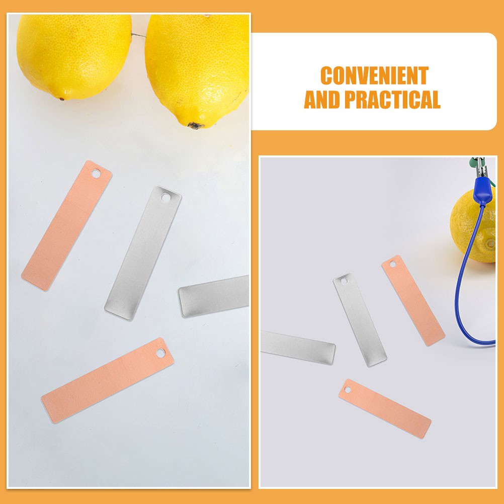 8 pairs Copper Zinc Anode Sheet Electrode Strip Fruit Battery Experiment