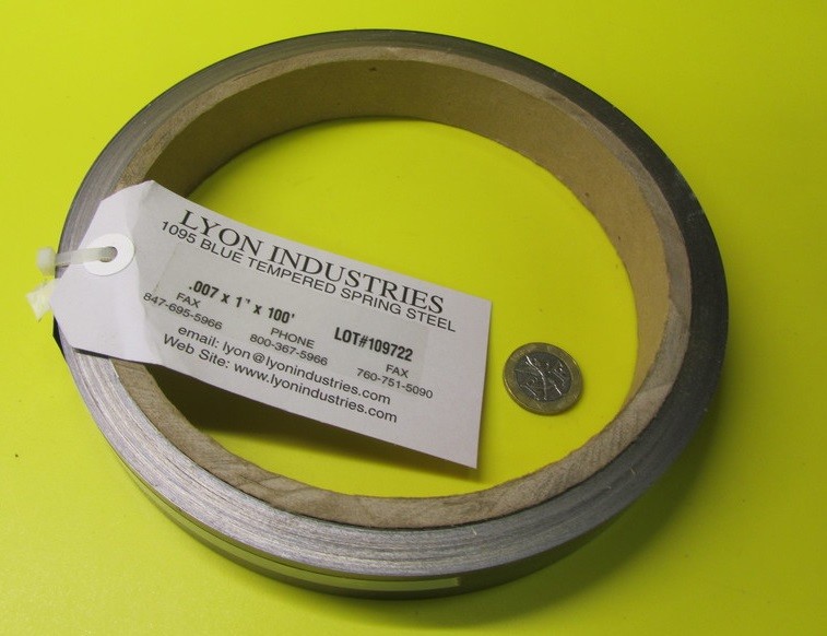 Blue Tempered Spring Steel Shim 0.007″ Thick x 1.00″ Width x 1200″ Length *D