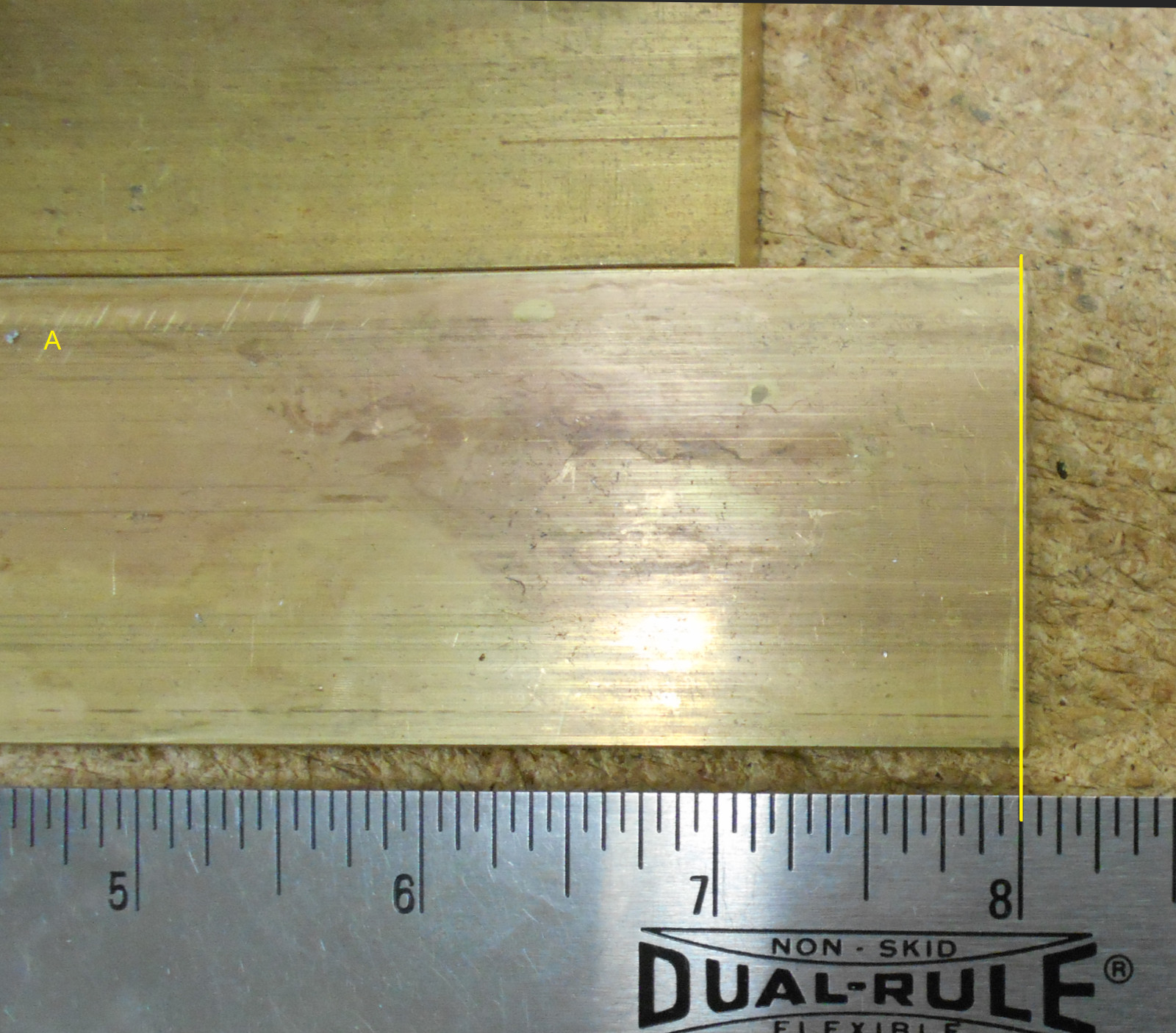 (4) pieces 360 SOLID BRASS flat bar stock 5/16 x 1-1/2, L 3-1/4″ to 8″ – CUTOFFS