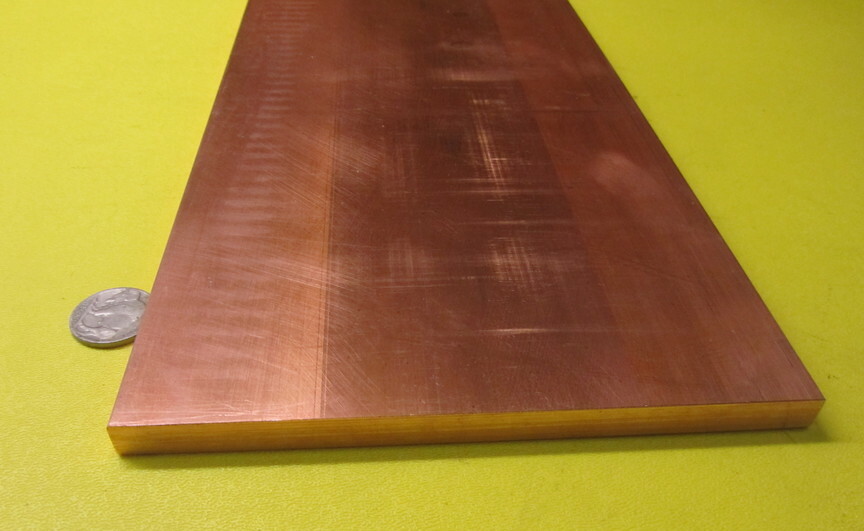 110 Copper Bar 1/8(H00) to 1/4 Hard(H01).250″ Thick x 6.0″ Wide x 24.0″ Length