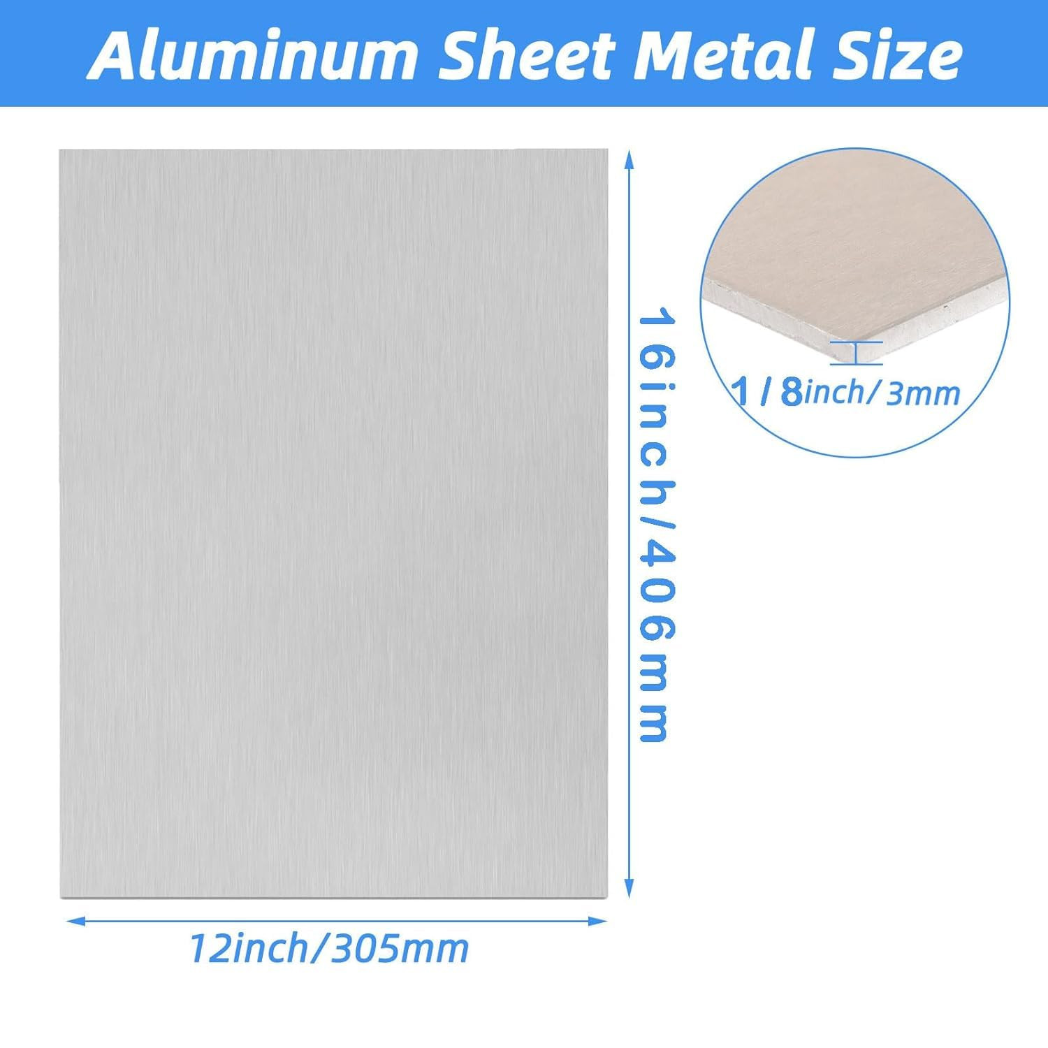 6061 T6 Aluminum Sheet 12X16X1/8 Inch Thickness Durable Aluminum Plate…