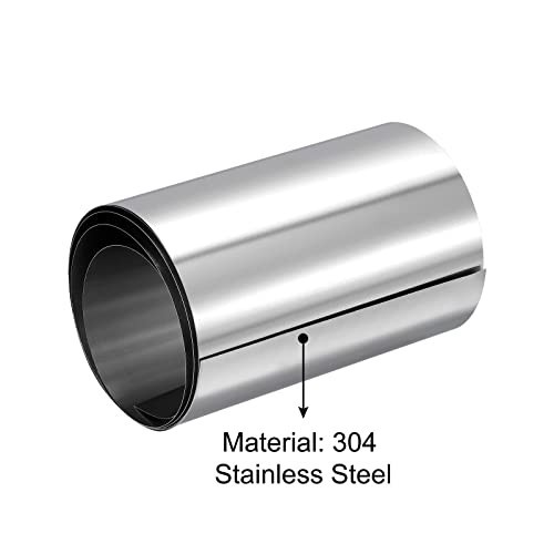 Stainless Steel Sheet Roll 0.1mm x 100mm x 1000mm 304 Craft Flashing DIY