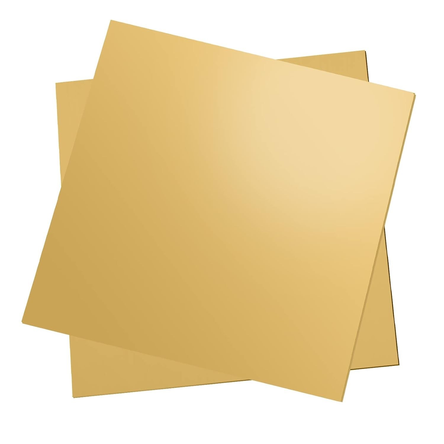 2 Pcs 6″ x 6″ Brass Sheets, 24 Gauge, Scratch-Free with Protective Film