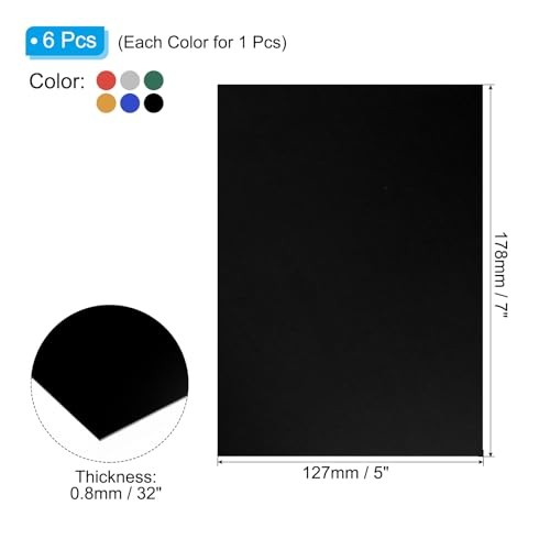 6pc Anodized Aluminum Sheet Set 7x5in Metal Engraving Blanks DIY Crafting Plates