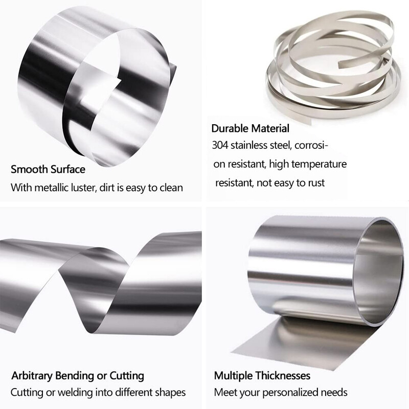 304 Stainless Steel Tape Foil Sheet Plate Strip Panel 0.01mm – 0.3mm Thick