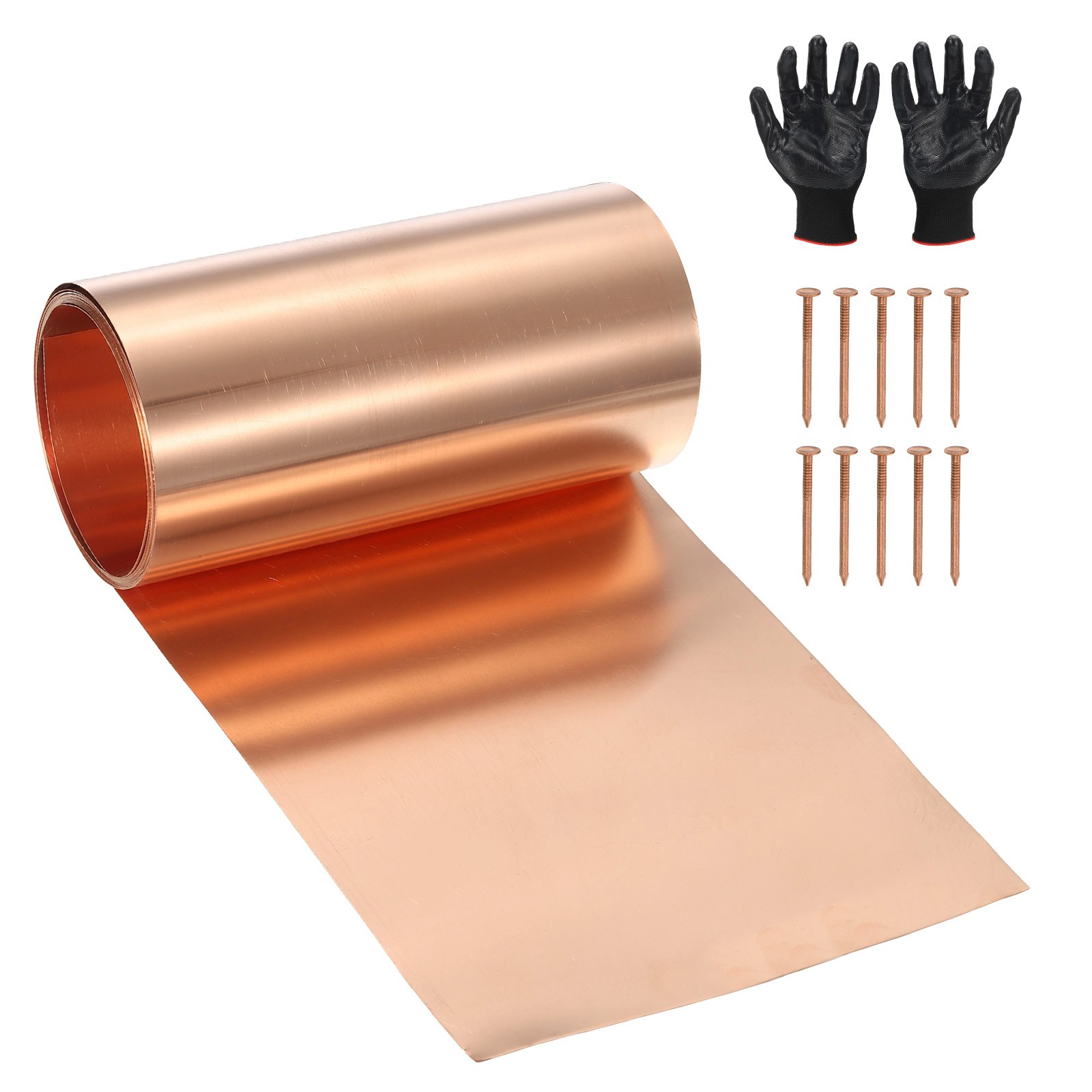 Copper Sheet Roll 7.9″ x 15 Ft 28 Gauge(0.3mm) Thickness DIY (1 Pack, Copper)