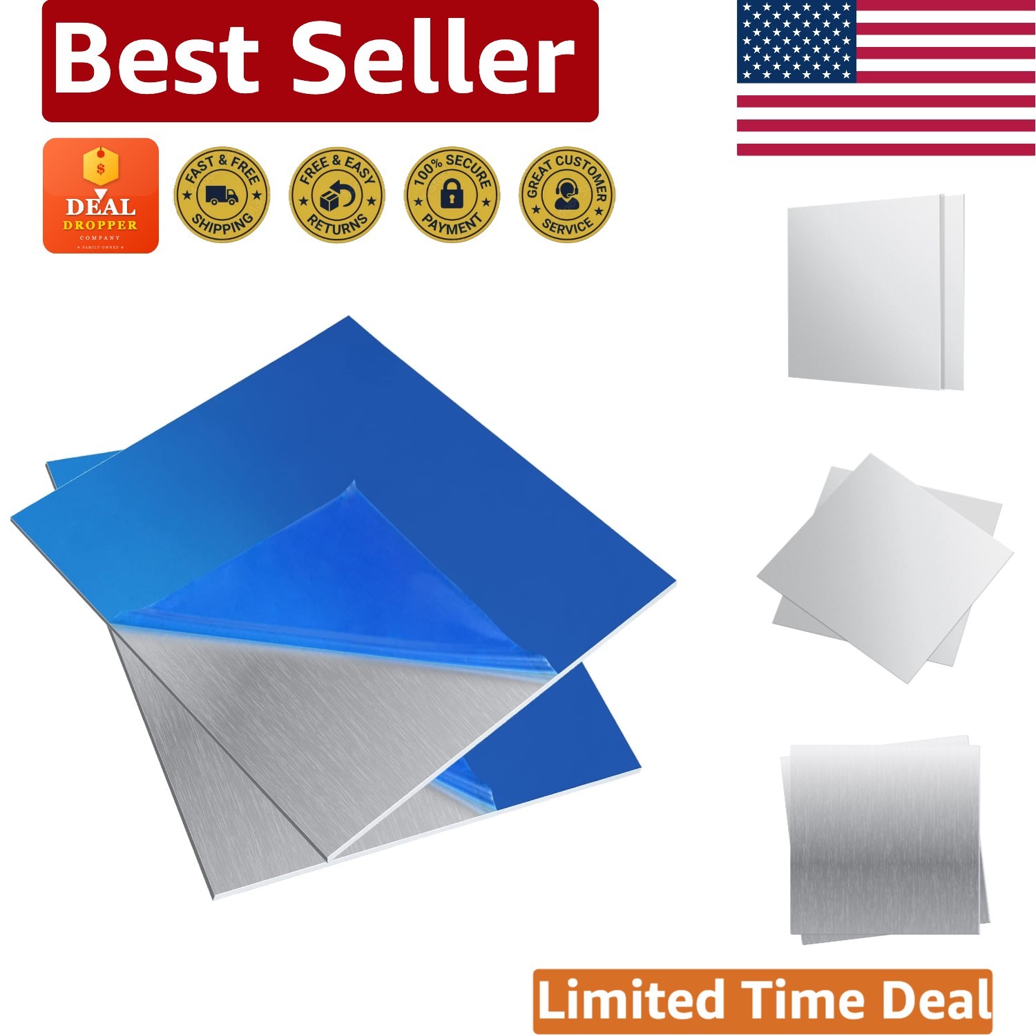 Industrial-Grade 6061 T651 Aluminum Sheet 6x6x1/16Inch – Corrosion Resistant Set