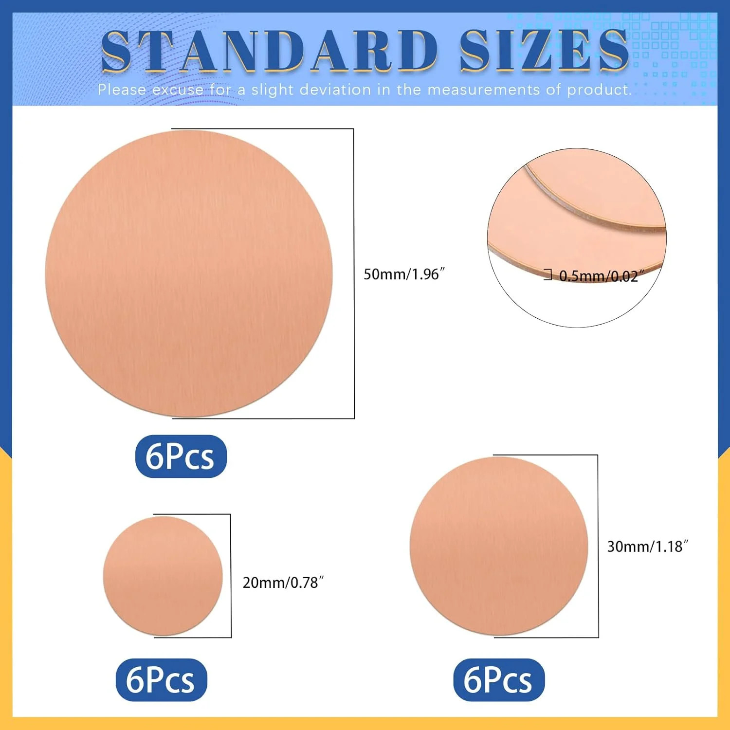 Glarks 18pcs T2 Pure Copper Sheet – 0.8/1.2/2mm Thick, 2mm Thick Copper Metal Ro