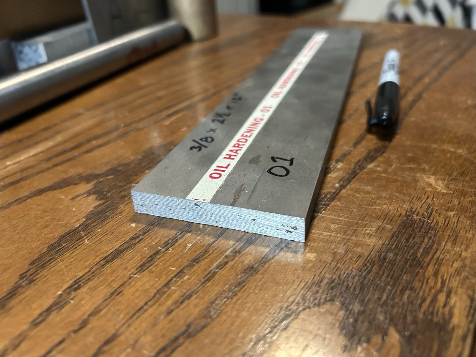 O1 Tool Steel, flat bar, 3/8″ x 2-1/2″ x 12″
