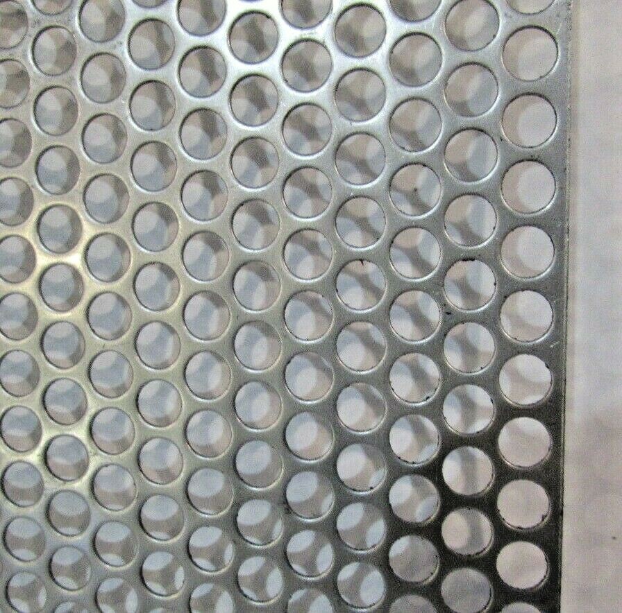 1/4″ HOLES 16 GAUGE 304 STAINLESS STEEL PERFORATED SHEET– 12-1/8″ X 10-3/4″