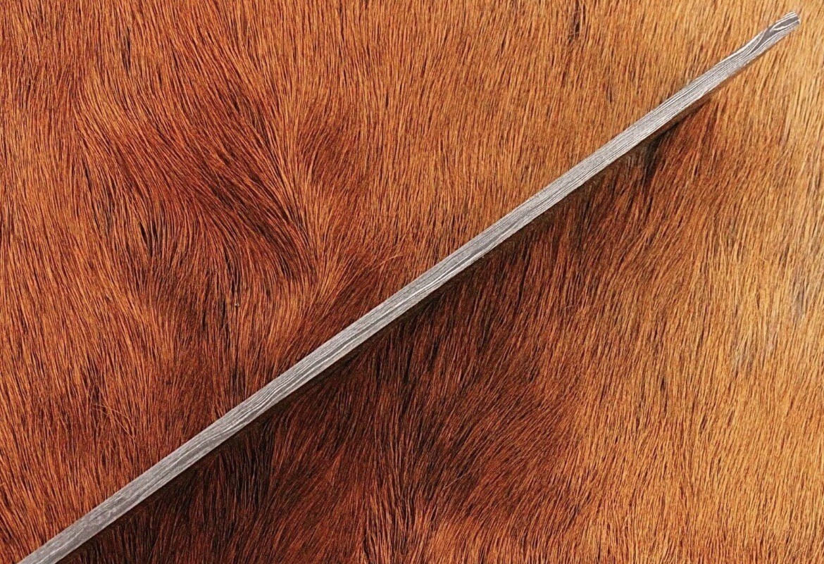 10 in Hand Forged DAMASCUS STEEL Billet Bar For Knife Making Rain Pattern 10 x 2
