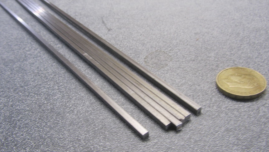 1018 Steel Square Bar, 1/8″ Thick x 1/8″ Wide x 36″ Length, 6 Pcs