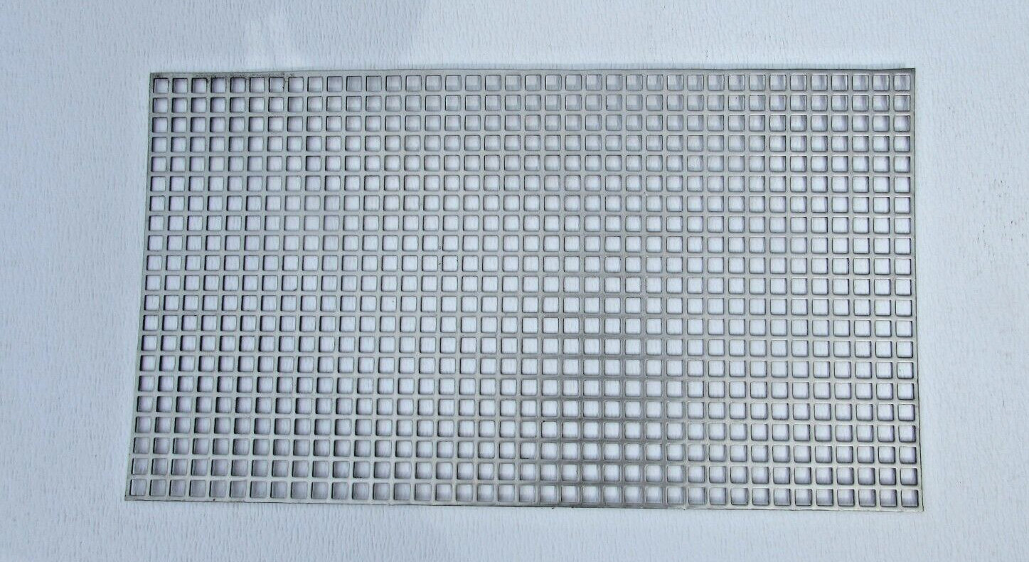 3/8″ SQUARE PERFORATED METAL 16 GAUGE–PLAIN STEEL– 12″ X 24″