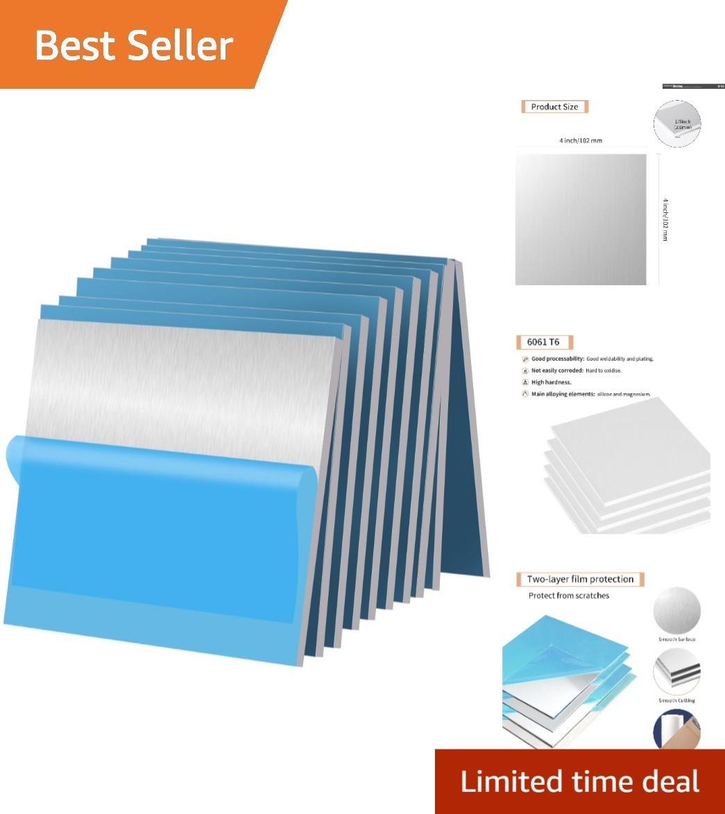 10Pcs 6061 Heat Treatable Aluminum Sheets – Perfect for DIY & Professional Use