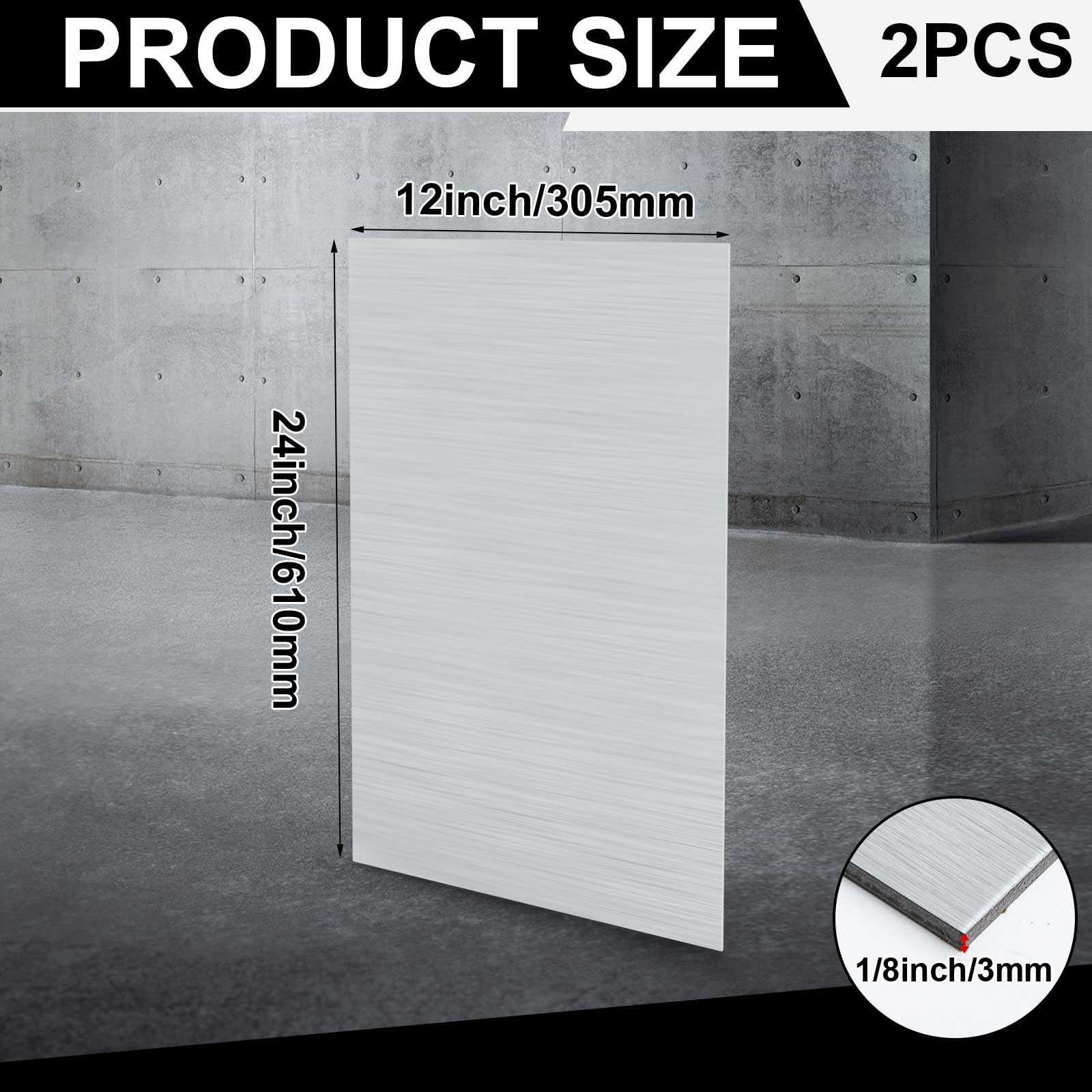 2 Pcs Aluminum Composite Panel 1/8″ Thick Rectangle Sheet for DIY Crafting, Brus