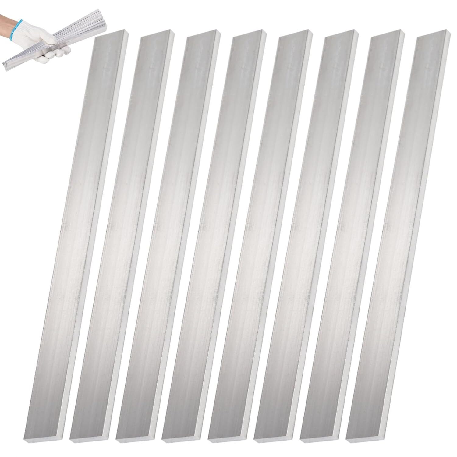 8 Pieces Square Aluminum Flat Bar, 1/4″ (6mm) x 1″ (25 mm) Aluminum Flat Plat…