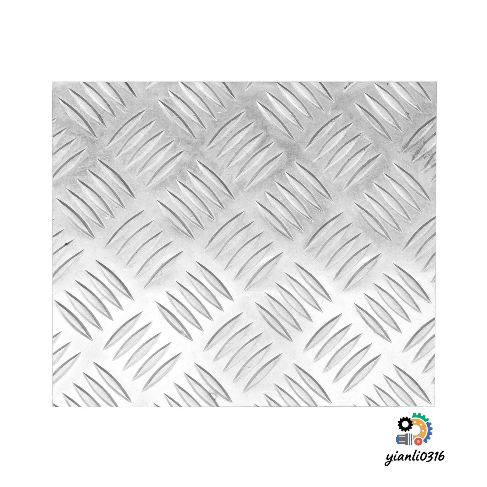 1Pc 12″x24″ Aluminum Diamond Tread Plate 305x610mm Silver For Garage