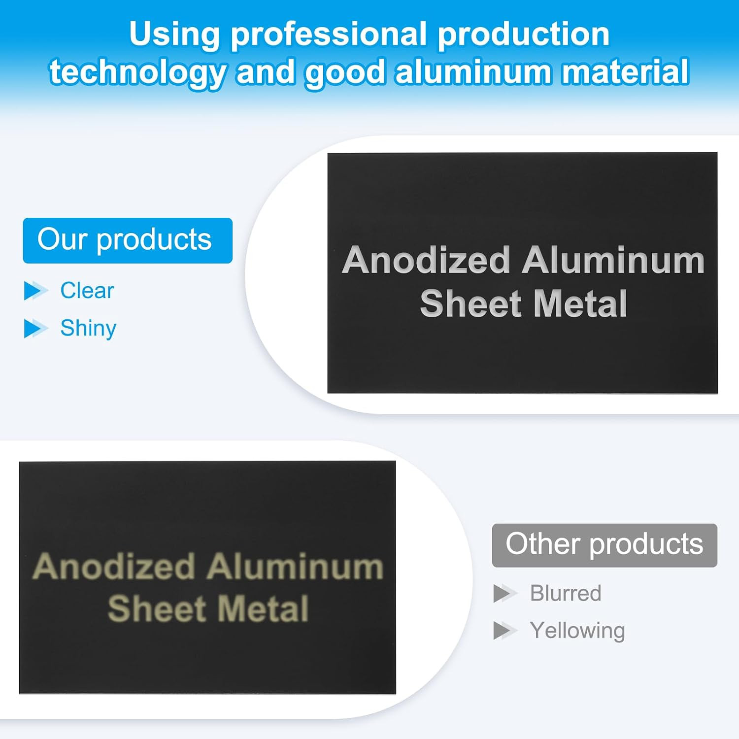 6X10 Inch Anodized Aluminum Sheet Metal, 3Pcs Laser Plates Engraving