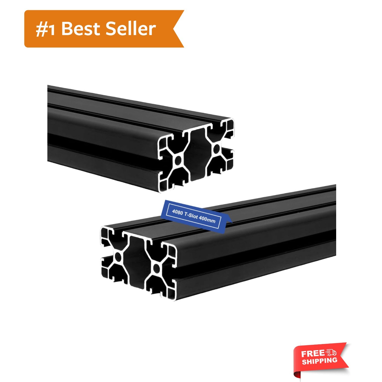 2Pack 4080 T Slot Aluminum Extrusion 400mm Black Extruded Aluminum Profile 40…